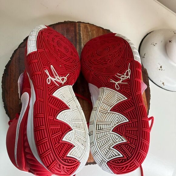 NIKE Kyrie 6 7.5 TB University Red/White Zoom Unisex Shoe - Picture 12 of 14